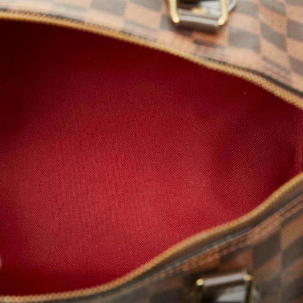 LOUIS VUITTON Authentic Brown Damier Leather Speedy 30 Boston Bag - Picture 10 of 12